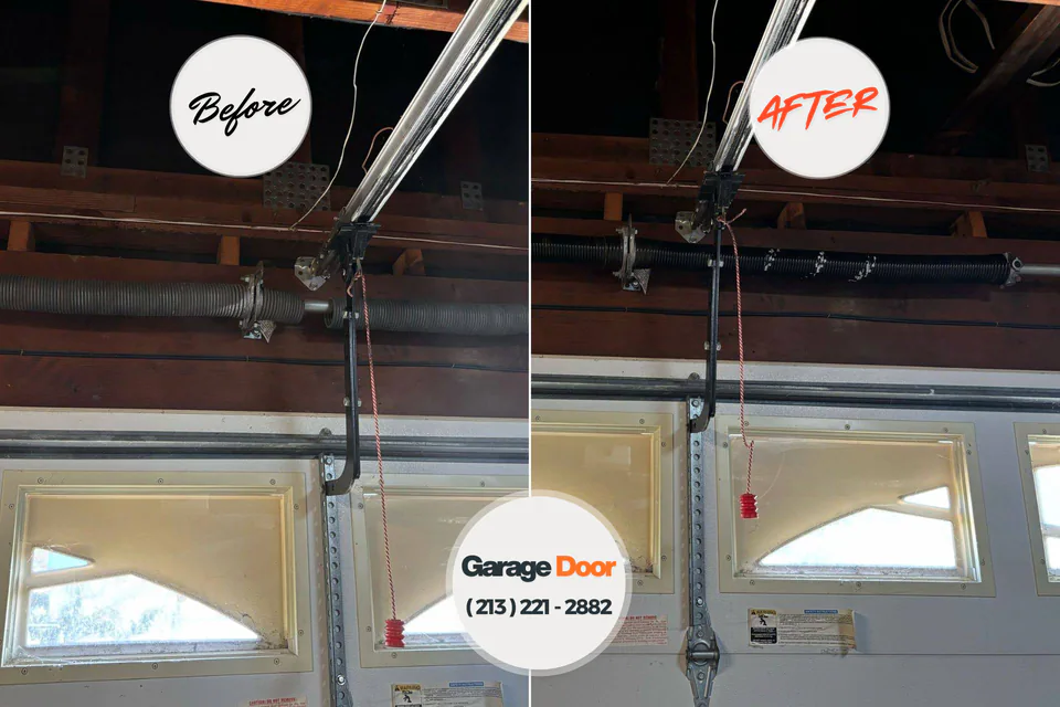 Before and after: garage door repair Ronkonkoma, NY